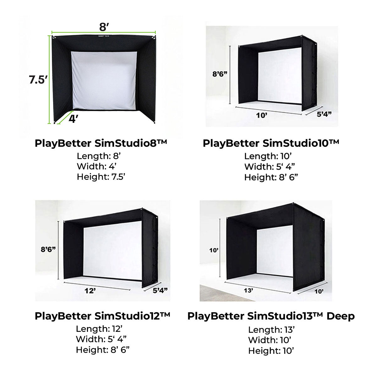 Garmin Approach R50 with PlayBetter SimStudio™ ESSENTIALS Package | Golf Simulator Studio with Impact Screen, Enclosure, Hitting Mat & Projector