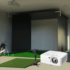 Garmin Approach R10 SportScreen Vanish Retractable Golf Studio Complete Package | Home Golf Simulator Studio with Impact Screen, Enclosure, Hitting Mat, Putting Turf & Projector